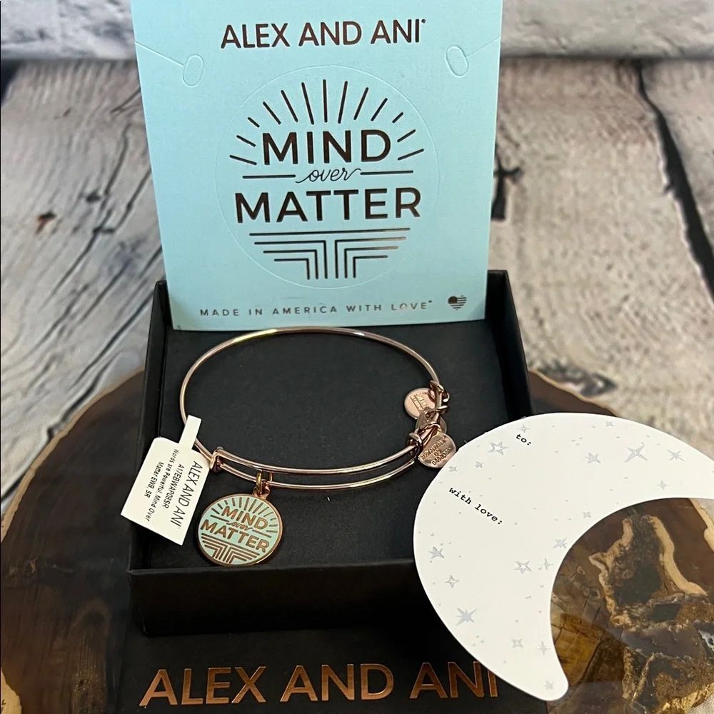 * Alex and Ani Rose Gold Mind Over Matter Bangle